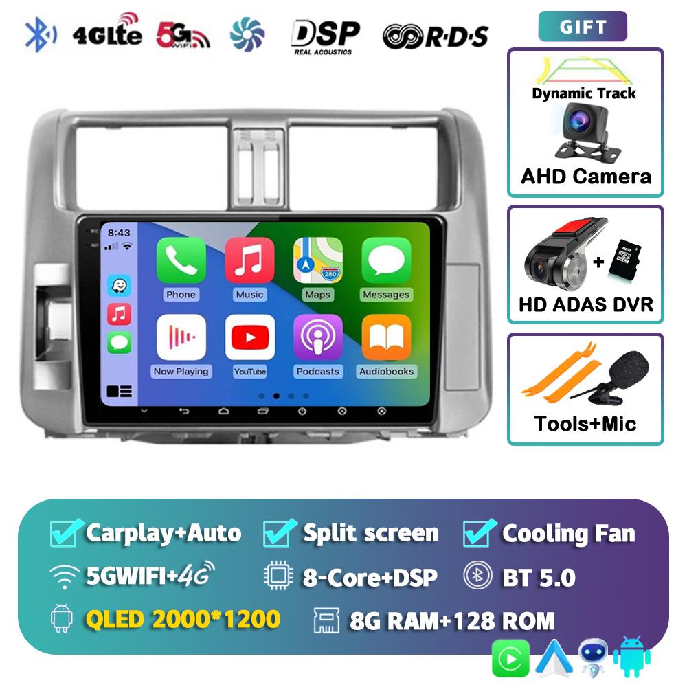 Android 14 Carplay Car Radio For Toyota Land Cruiser Prado 150 2009-2013 Multimedia Video Player Navigation Stereo Head Unit DSP