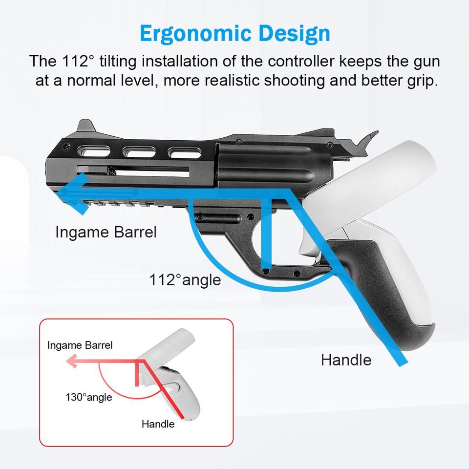 Quick Installation Pistol Grips Combo VR Experience Gun Stock For Oculus Quest 2 Shooting Game Controller Gun Holder