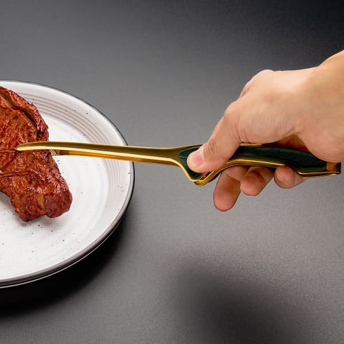 LLiKZio Stainless Steel Tongs for Yakiniku, Camping, BBQs, Condiments, Cooking, Frying, and Pasta (Set of 2) 24cm, Slim, Easy-Grip, Non-Slip Tips, Dis