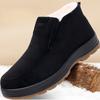Winter Warm Snow Boots for Men Water Resistant Non-Slip Short Ankle Booties With Faux Fur Lining Men's Comfortable Work Sneakers Walking Loafers Shoes