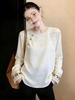 Women's Embroidered Jacquard Shirt - Retro Long Sleeve Top for Spring/Autumn
