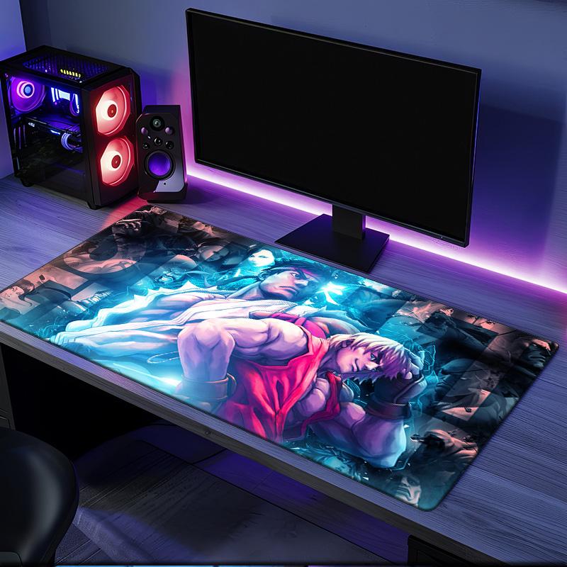Fighter game Mouse Pad, Rubber Base, Mouse Pad for Gamers and Office Use, Gaming Desk , Easy To Clean Mat Christmas fan gifts