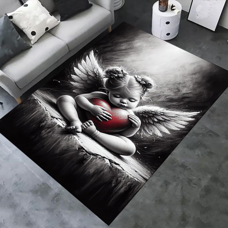 Angel, Heart, Innocence Office Carpet Soft Polyester Entrance Carpet Washable Non Slip Machine Washa