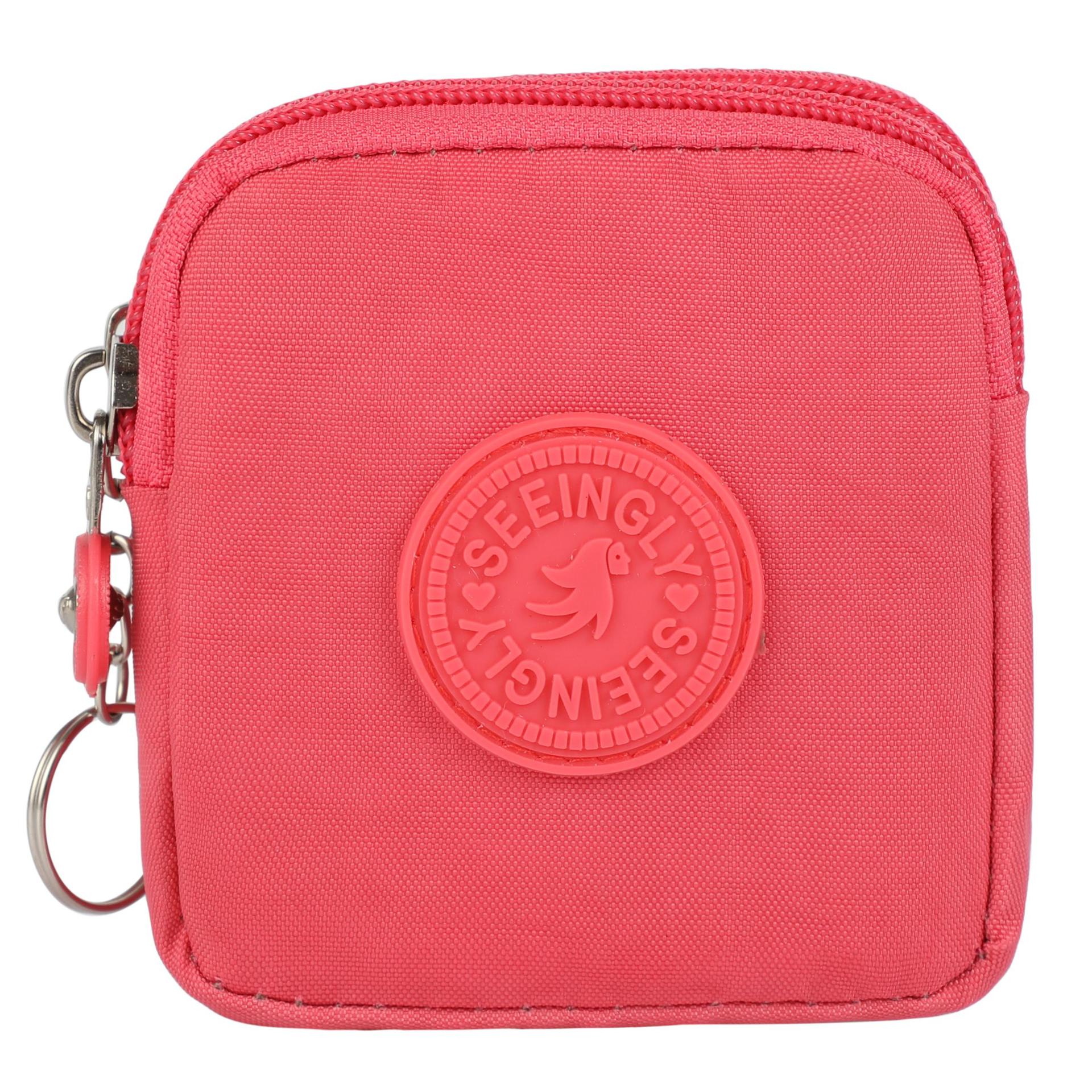 

Водонепроникний гаманець для монет із кільцем для ключів Сумка для грошей Портативні сумочки рожевий червоний колір