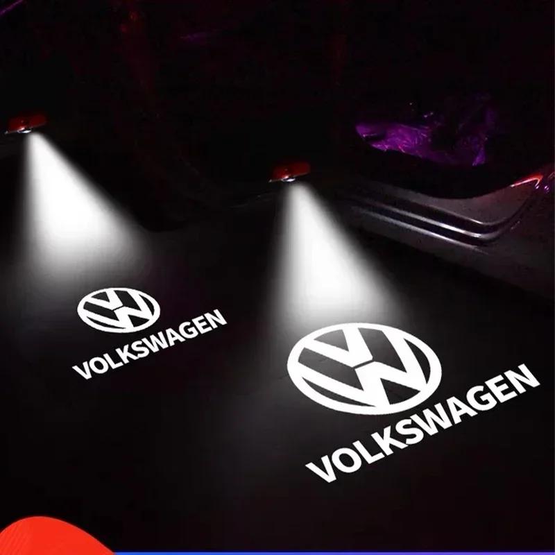 New 2PCS Car Door Emblem LED Light Welcome Lamp Wireless Laser Projector For VW Volkswagen Golf Polo Passat Touran Jetta ac