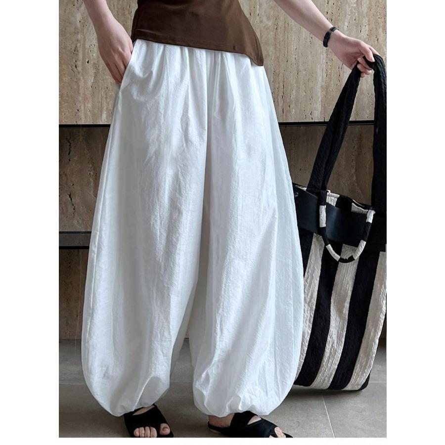 Summer Plus Size Loose Bloomers Women's Design Sense Wide-leg Pants All-match Cotton and Linen Pants