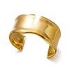 Trendy Irregular Stainless Steel Wide Bracelet for Women Classical Hypoallergenic Cuff Bangle Party Adjustable Jewelry Gift
