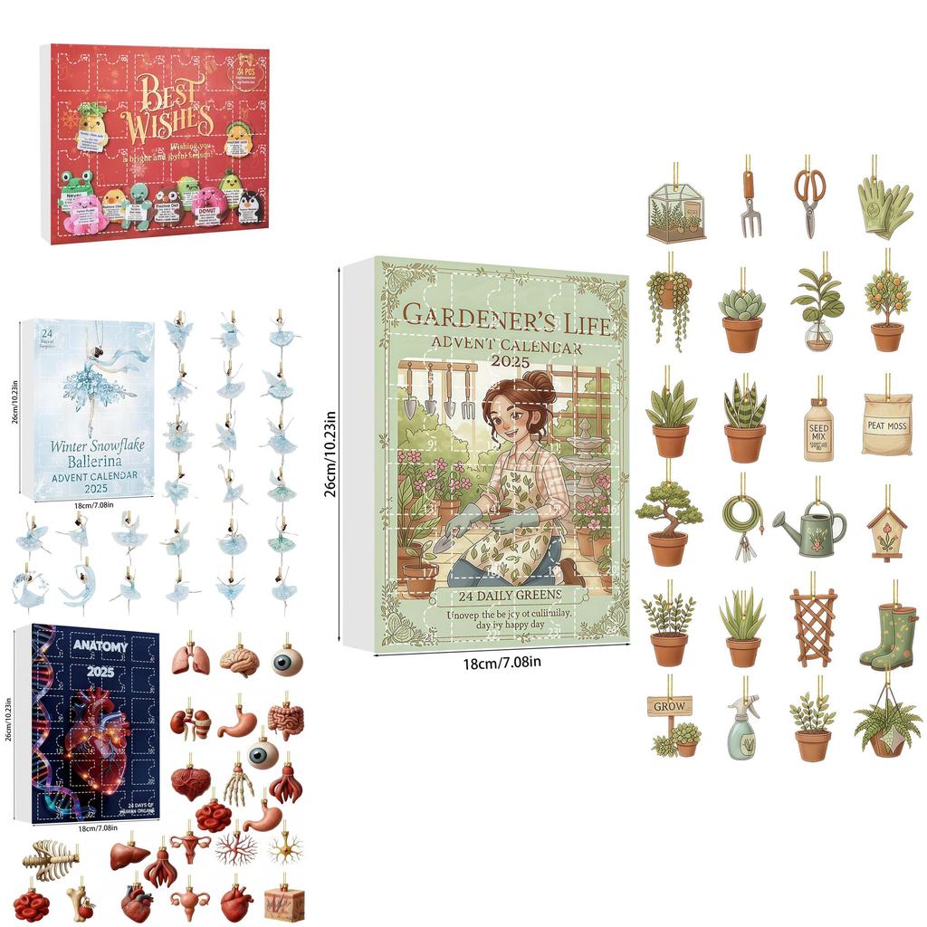 Gorilla Air Force Ballett Acryl Baumschmuck Adventskalender Blind Box Geschenk für Feiertagsdekoration