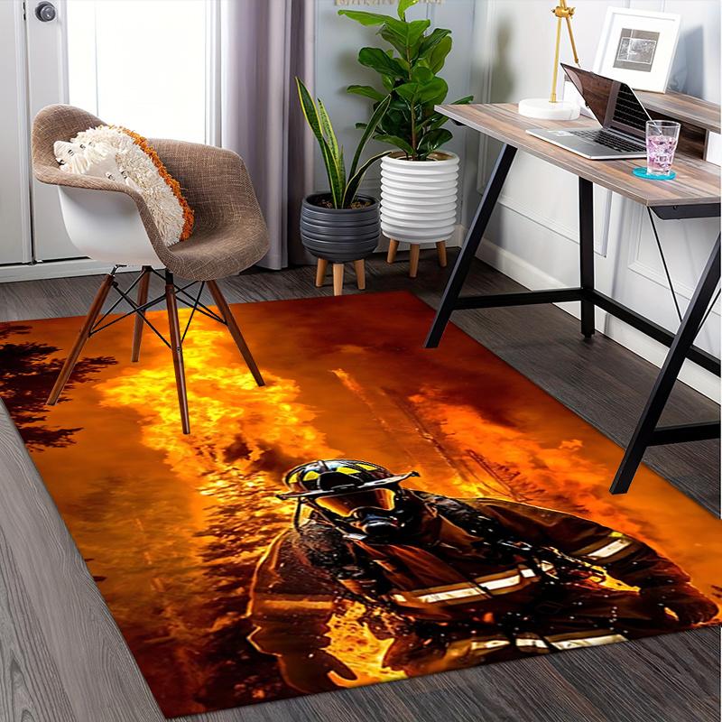 

Firefighter Chair Mat: Home Decor, Office Carpet, Gift for Firefighters, Suitable for Bedroom, Living Room, Various Rooms0109029A 60cm by 90cm