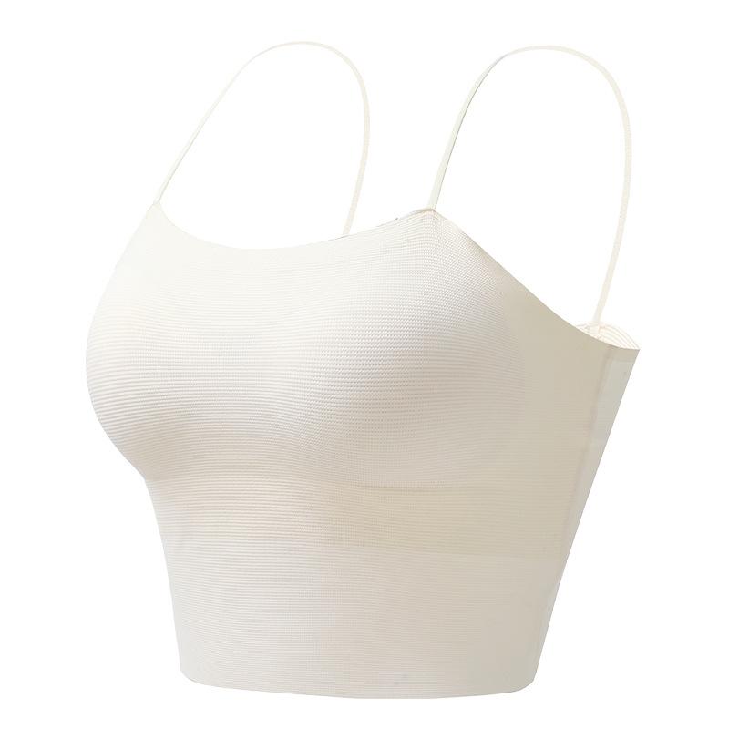 New summer inner sling vest with chest pad gathering bra one-piece can be worn outside as a base