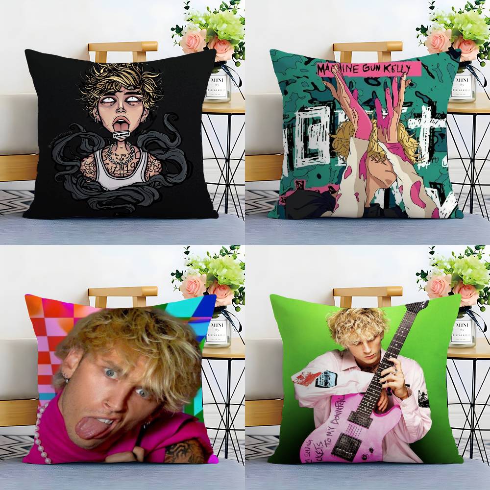 M-Maskingevär K-Kelly Örngott Plyschtyg Mjukt Dubbelsidigt Tryck Soffakuddfodral Prydnadskuddfodral