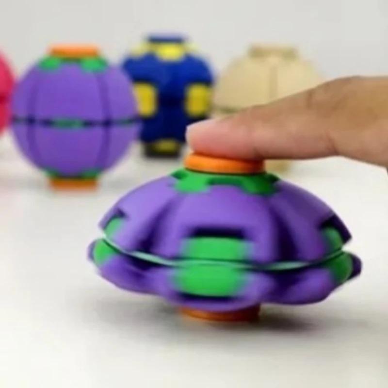 1-4Pcs Press Spin Transform Stress Ball Dual Mode Squeeze And Rotate Fidget Toy Silent Gyro Desk Calm For Office Study