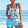 Maillot de bain à bretelles pour femmes, maillot de bain Tankini imprimé à motifs multicolores