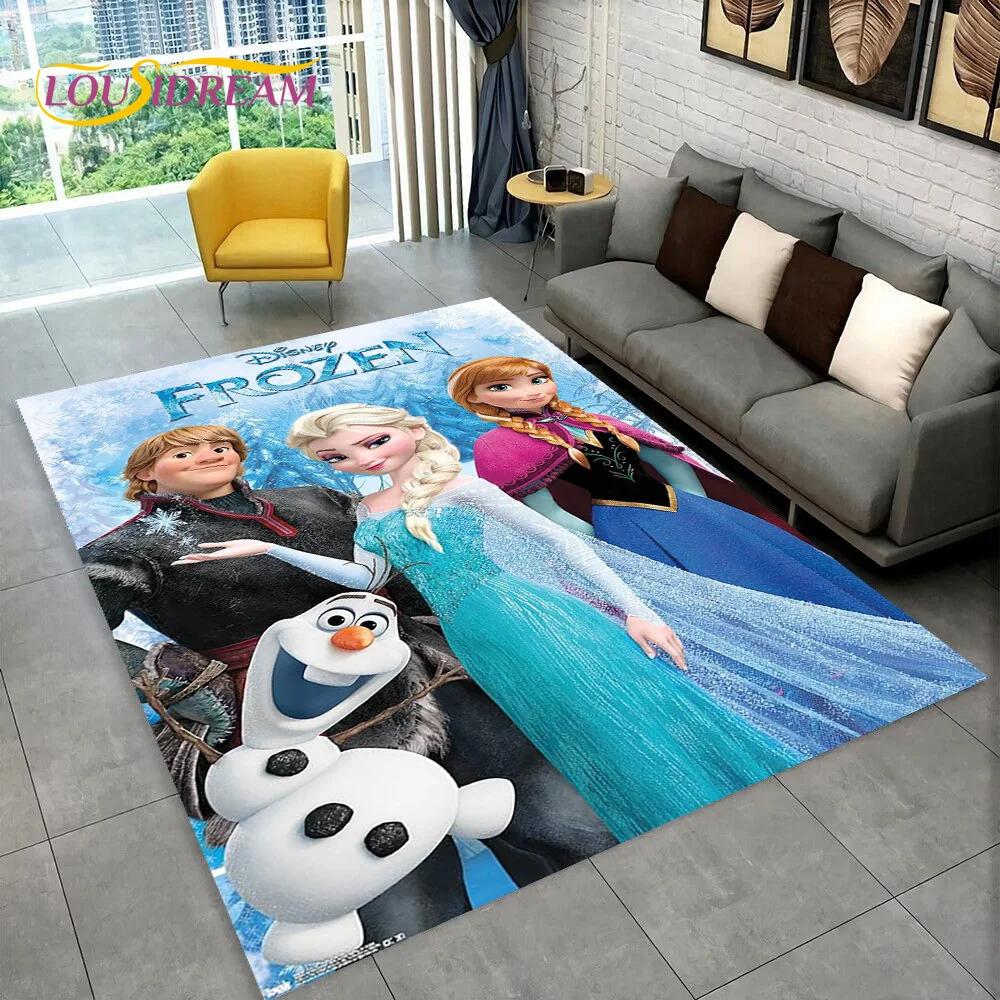 Frozen Elsa Princess Snow Queen Cartoon Carpet Rug for Home Living Room Bedroom Sofa Doormat Decor,Kid Non-slip Floor Mat