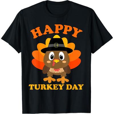 Happy Turkey Day Gifts Cute Thanksgiving Shirts Women Men T-Shirt