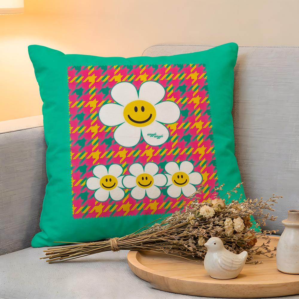 

Cushion Cover Linen SkinFriendly Soft Decorative Case for Sofa Home Decor Colorful Cute Wwiggle wiggle Pillow cover 30x30cm