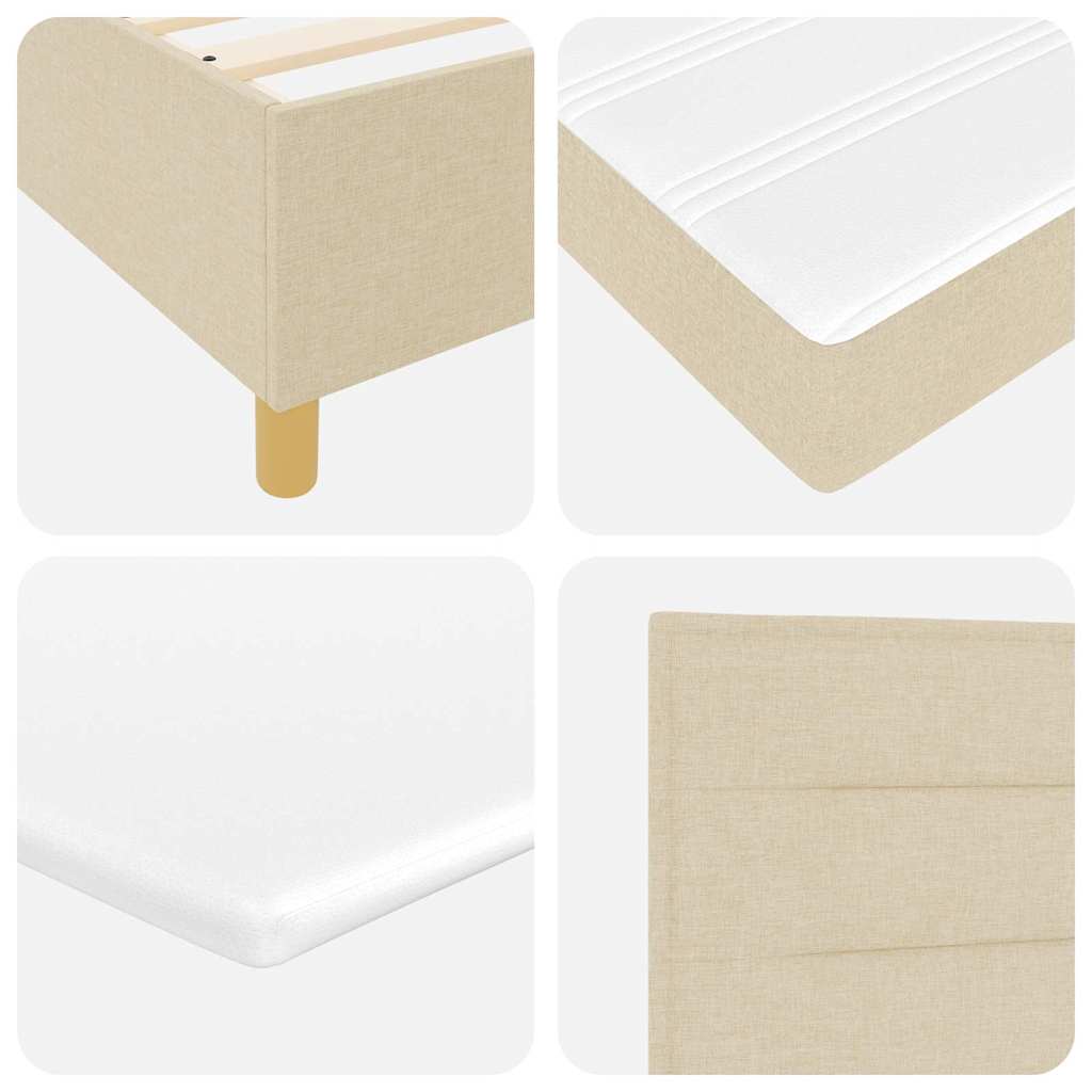 Box Spring Bed with Mattress Cream 160 x 200 cm Fabric