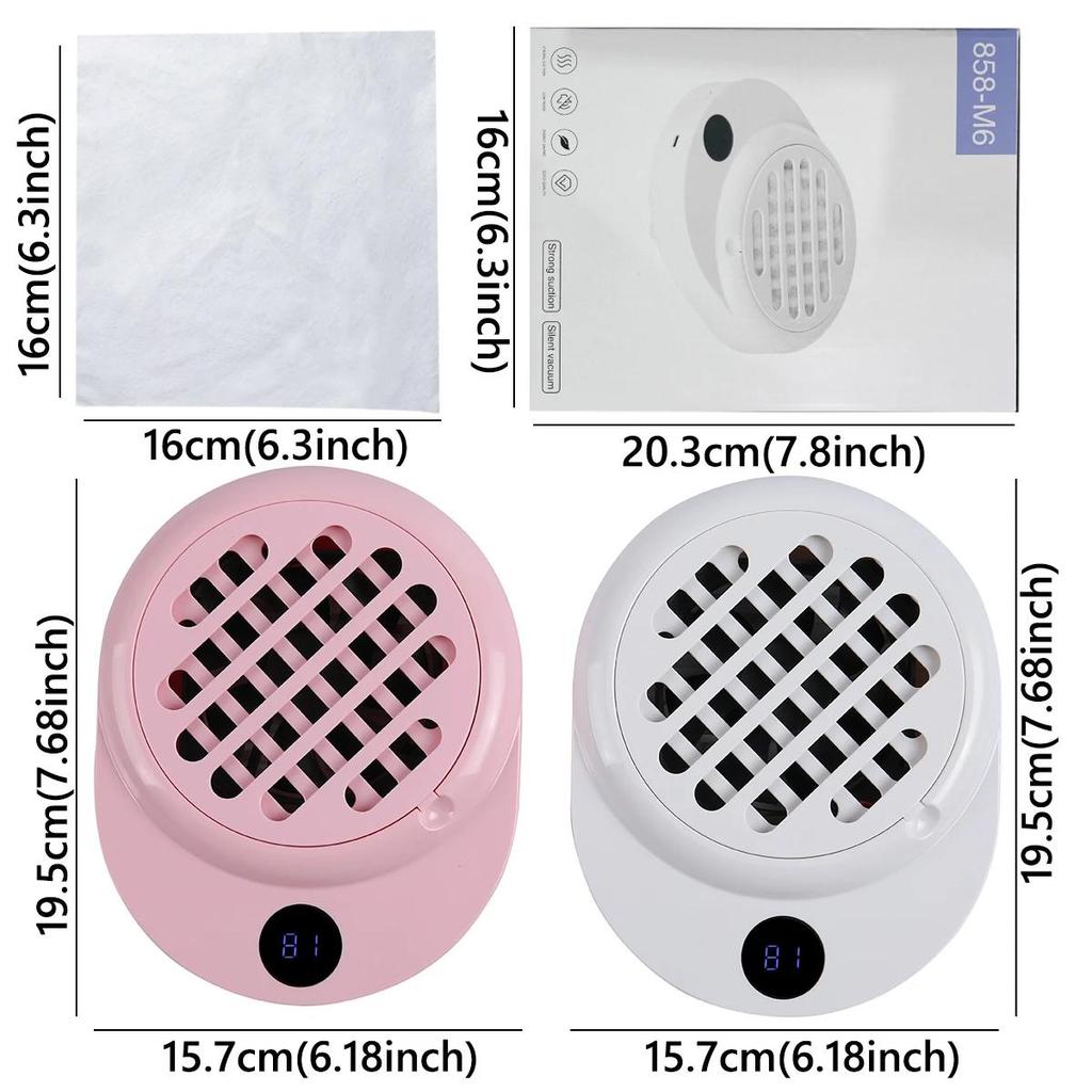 USB Rechargeable Manicure Nail Vacuum Cleaner Strong Suction Nail Dust Collector Portable Nail Art Vacuum Dust Cleaner