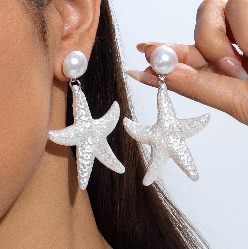 Shell jewelry, simple pearl earrings, geometric scallop conch earrings earrings wholesale