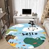 1PC Zoo Animals Pattern Office Round Area Rug, Mat Suitable For Office, Under Office Chairs Bedroom Living Room Home Decor, Room Deco