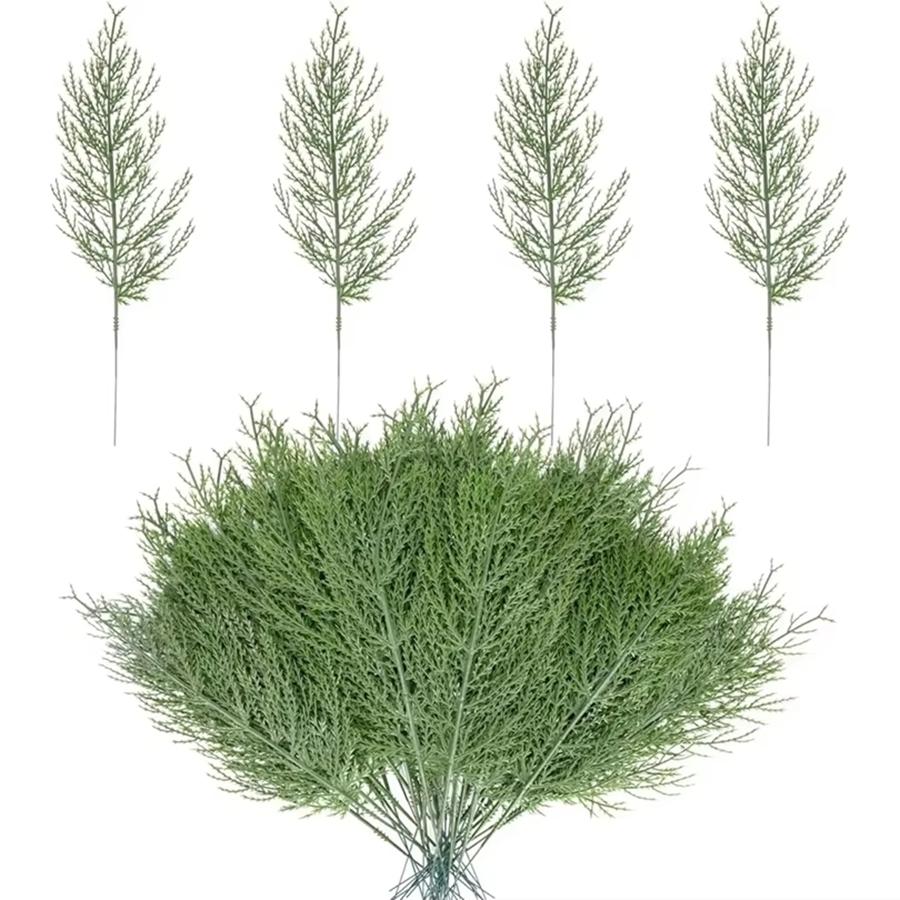 10/20Pcs Artificial Plant Plastic Pine Needle Green Festival Party Decor Home Room Yard Accessory Diy Christmas Tree Table Decor