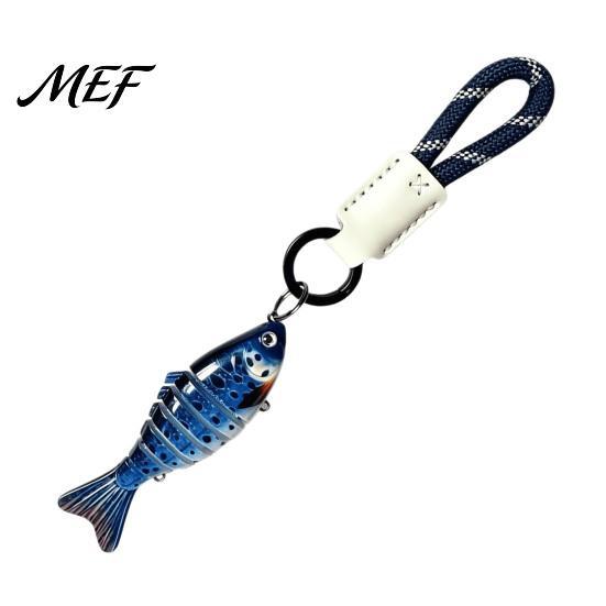 Small Fish Ornament Multi-jointed Fishing Lure Keychain, Artificial Swimbait Key Ring with Braided Rope, Keychain Vintage Pendant Charm,