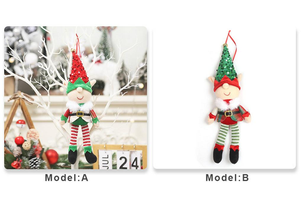 Festive Elf Figure Ornament - Cartoon Doll for Christmas Tree Decoration