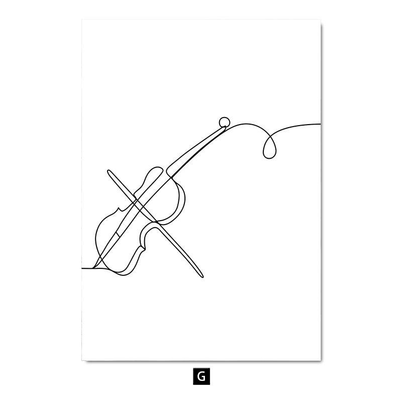 

Современный минималистичный музыкальный инструмент, фортепиано, гитара, барабанная установка, музыкальный плакат, скандинавский настенный художественный постер для гостиной, спальни, домашний декор 50x70cm No Frame