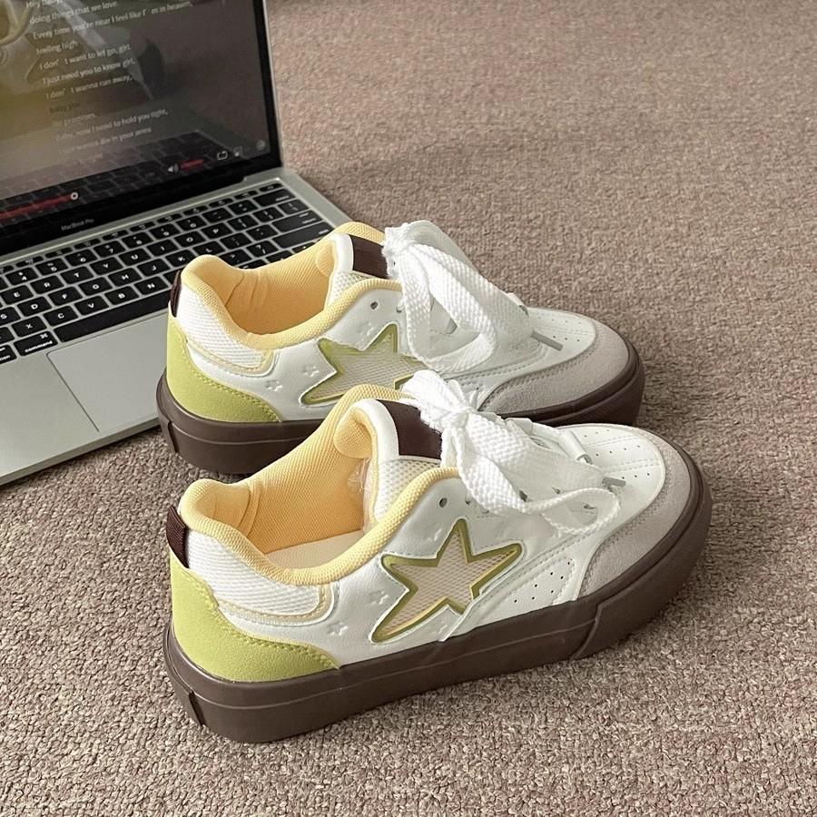 Star board shoes new spring and autumn niche shoes breathable mesh sports thick sole
