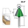 Punta del router per smusso con codolo 1pc 8mm 11.25 15 22.5 30 fresa da 45 gradi per macchine utensili per lavorazione del legno in legno