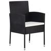 Ensemble de salle à manger de jardin vidaXL 9 pcs, Noir