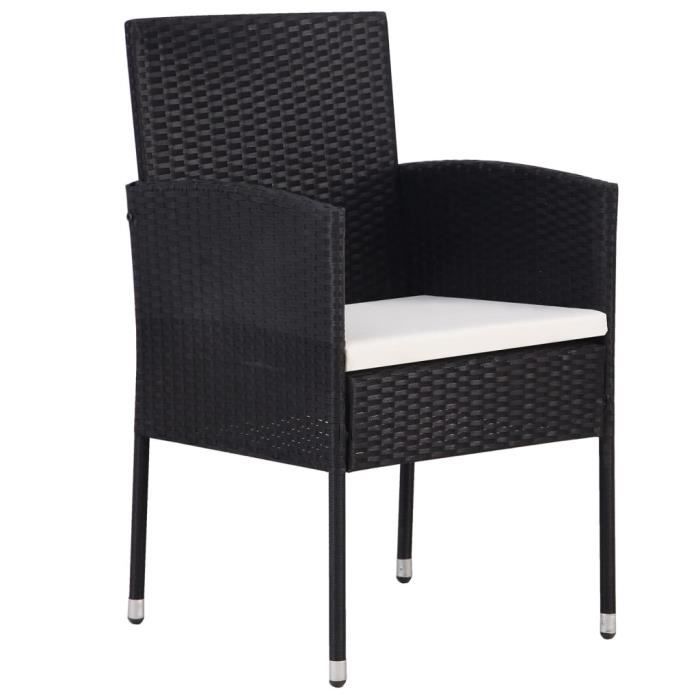 Ensemble de salle à manger de jardin vidaXL 9 pcs, Noir