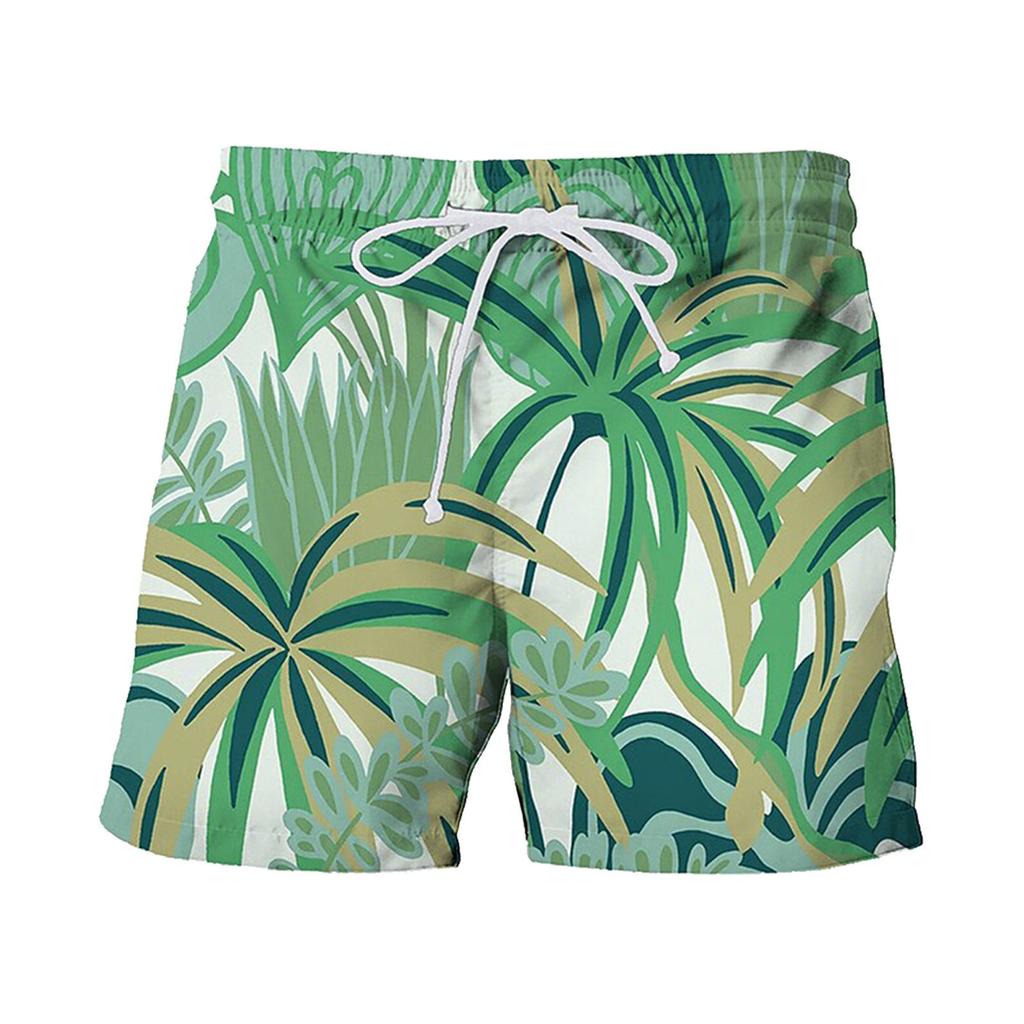 Pantaloncini Estivi da Uomo con Stampa 3D Foglia di Banana, Casual da Spiaggia, Vestibilità Larga, Gamba Dritta, Pantaloncini da Spiaggia