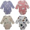 Unisex Cotton Floral Cartoon Long Sleeve Romper for Babies