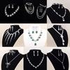Elegant European & American Alloy Necklace Set - Versatile Bridal & Evening Jewelry