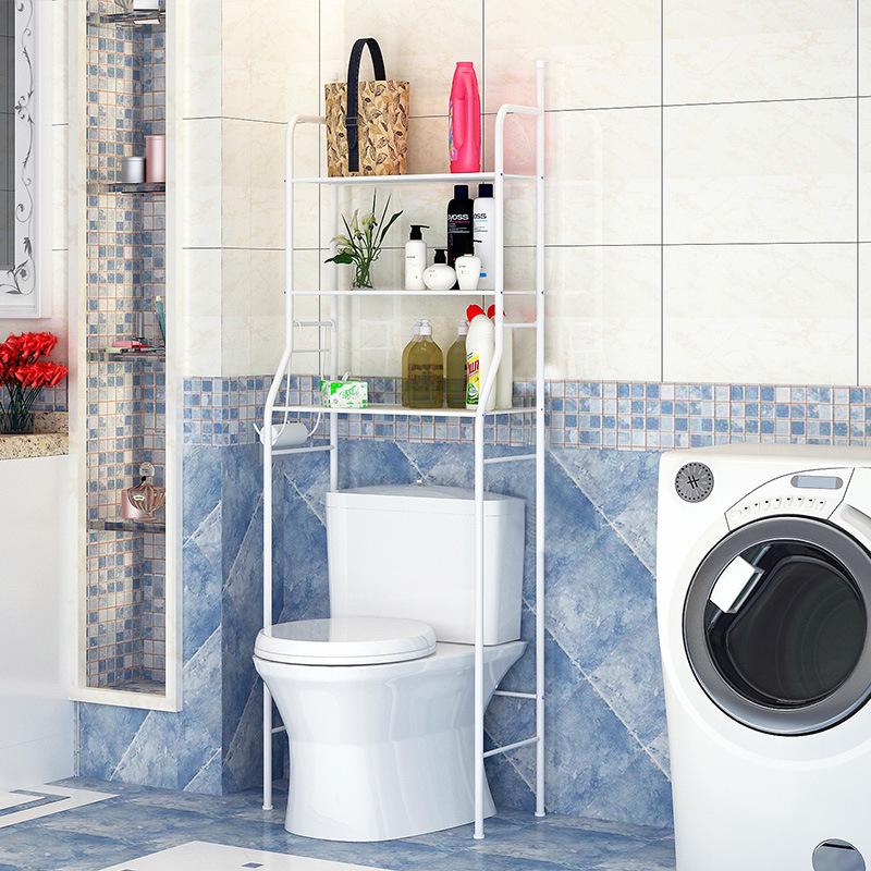Floor Standing Punch-Free Bathroom Storage Rack for Toilet and Washbasin
