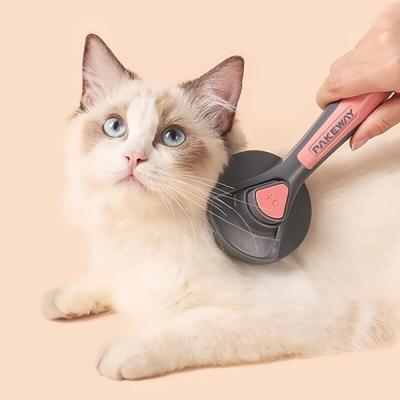 Dog and Cat Hair Care One-Touch Hair Removal Slicker Brush