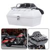 Motorcycle Rear Case 48L   Water Resistant with Lock Backrest Cushion   Tail Luggage Box for Helmets Luggages