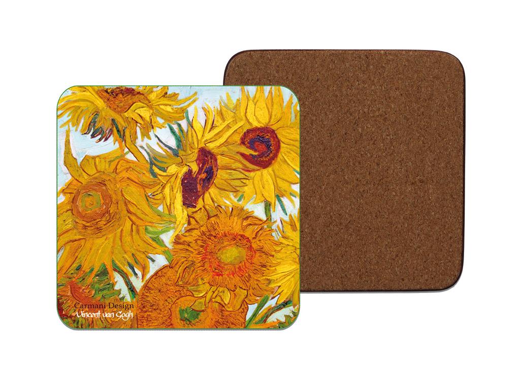 Komplet 6 Podkładek Korkowych Van Gogh Słoneczniki Carmani Na Stół Dom