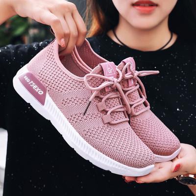 Schuhe für Frauen 2023 Neue Damenschuhe Flying Knit Einzelschuhe Weiche Sohle Atmungsaktive Freizeitsportschuhe für Frauen
