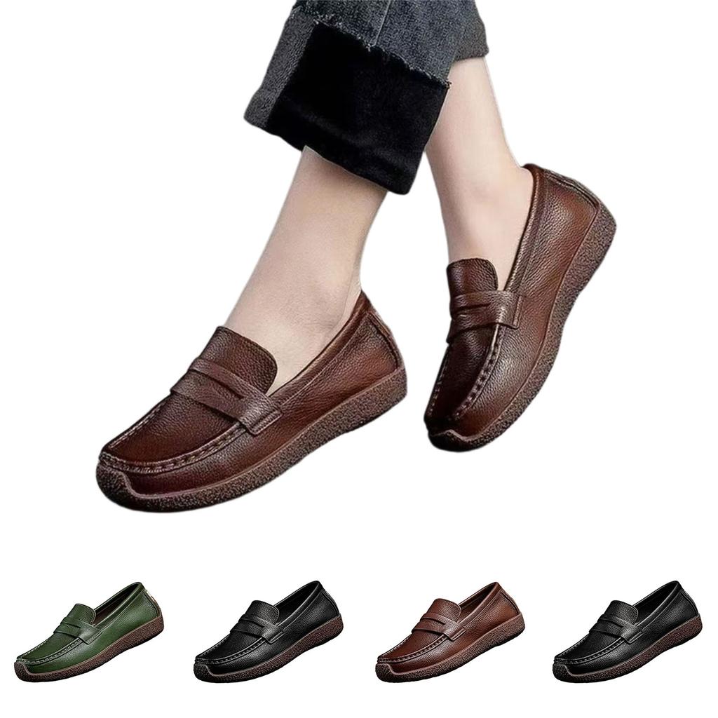 Women's Vintage Flat Leather Driving Moccasins