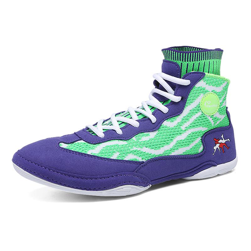 Men Wrestling Boots Boxing Sneakers Teenagers Knit Gym Training Fighting Sneakers Combat Trainers Non-slip Squat Training Shoes