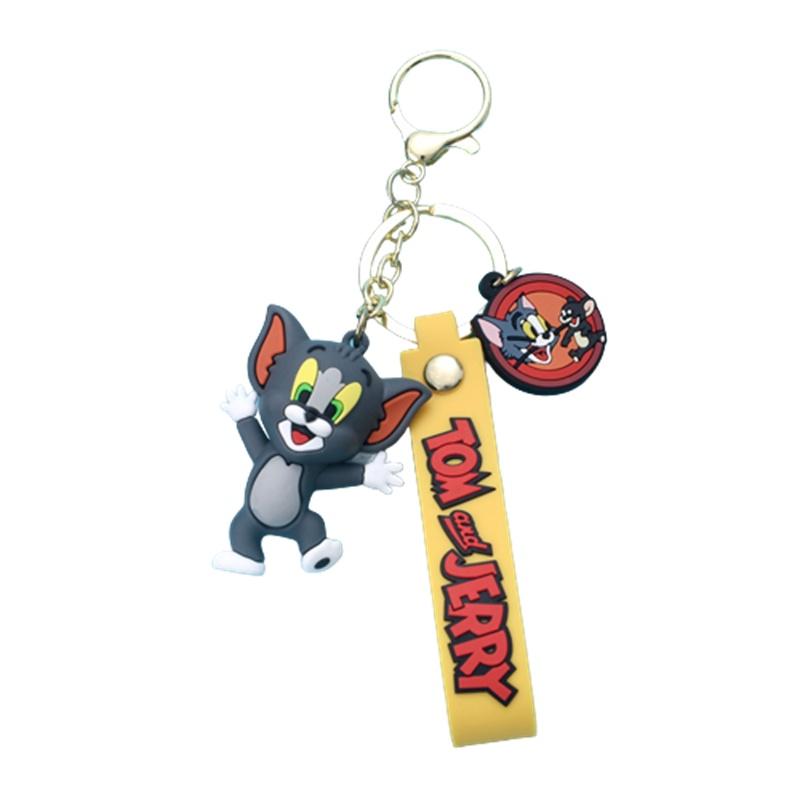 

Cartoon Cat And Mouse Keychain Pendant Tom Jerry Silicone Doll Couple Bag Car Key Chain Decoration Tom