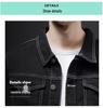 Men's Trendy Black Denim Jacket - Spring/Autumn Korean Hong Kong Style Wear-Resistant