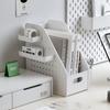 Pegboard Design Desktop File Storage Rack with Pegboard Organizer DIY Perforated Board Storage Box Stable File Organizer Holder