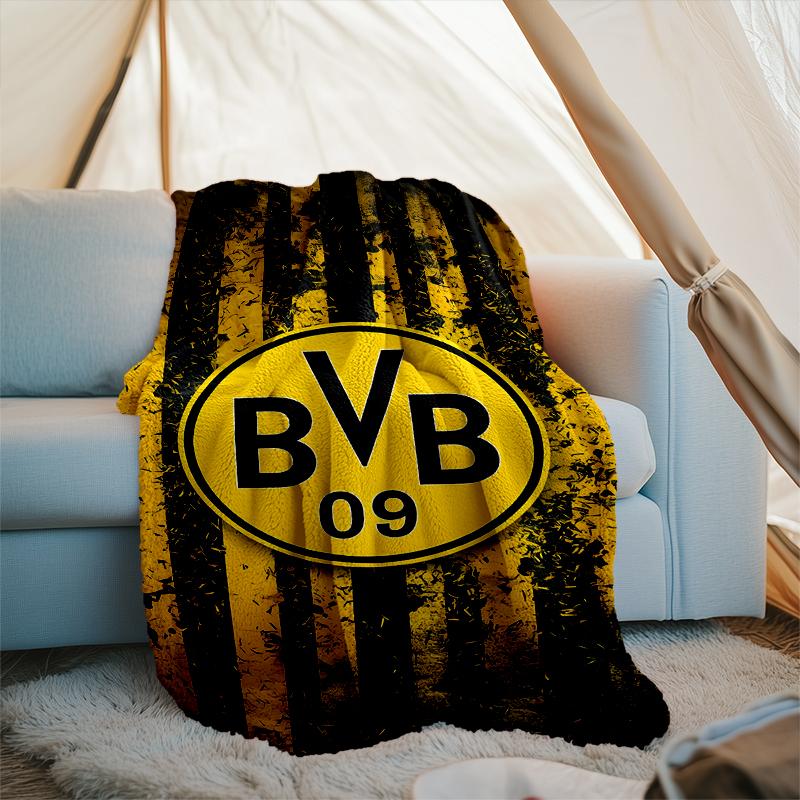 1 Stück Borussia Dortmund Bedruckte Weiche Flanelldecke Überwurf für Schlafzimmer Wohnzimmer Sofa Camping Reise Fan Geschenke Weihnachtsgeschenke 75x90cm