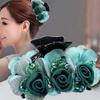 Non-slip Crossing Teeth Women Hair Claw Flower Beads Decor Bow Bath Hair Claw Styling Tool
