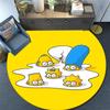 The Simpsons Cartoon Poster Pattern Round rug,Carpet Rug for Living Room Bedroom Playroom ,Non-slip Floor Mat,Holiday Gifts and Birthday Gifts.