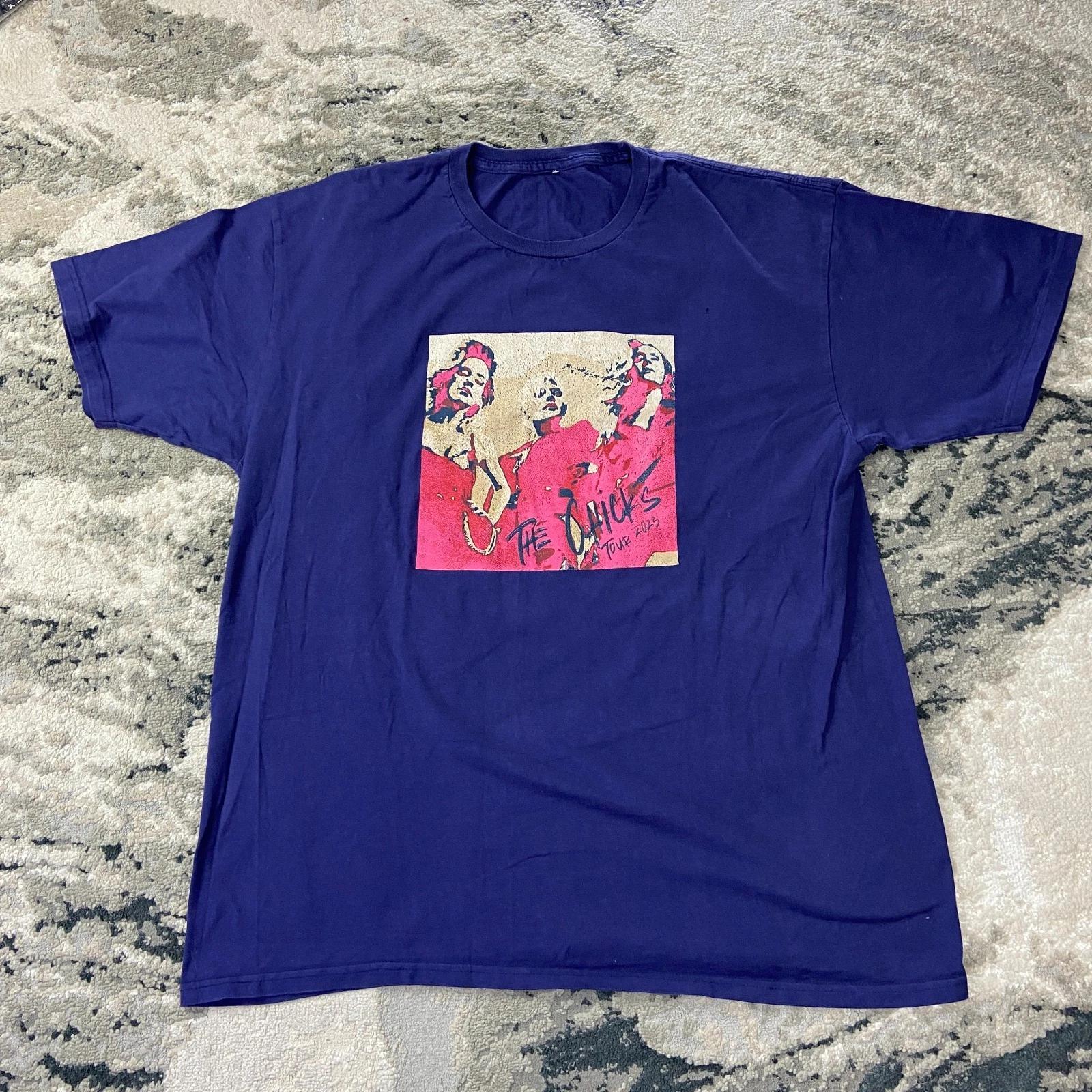 The Chicks Y2K T Shirt Mens Purple Graphic Print Concert Tour 2023 Band Sz XXL M