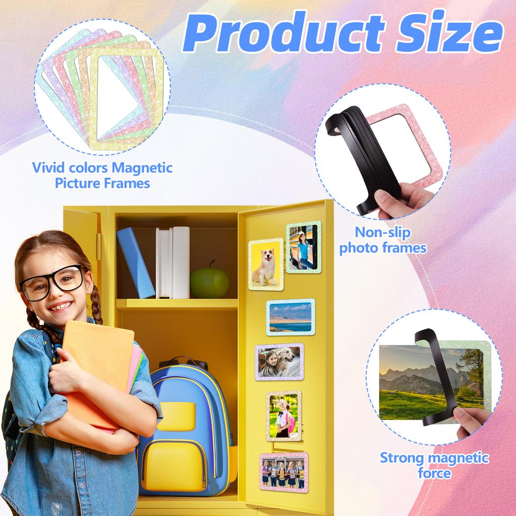12 Pcs Magnetic Picture Frames For Locker 5 X 7 Magnetic Picture Frames For Refrigerator Magnet Photo Frame For Fridge Holds Magn